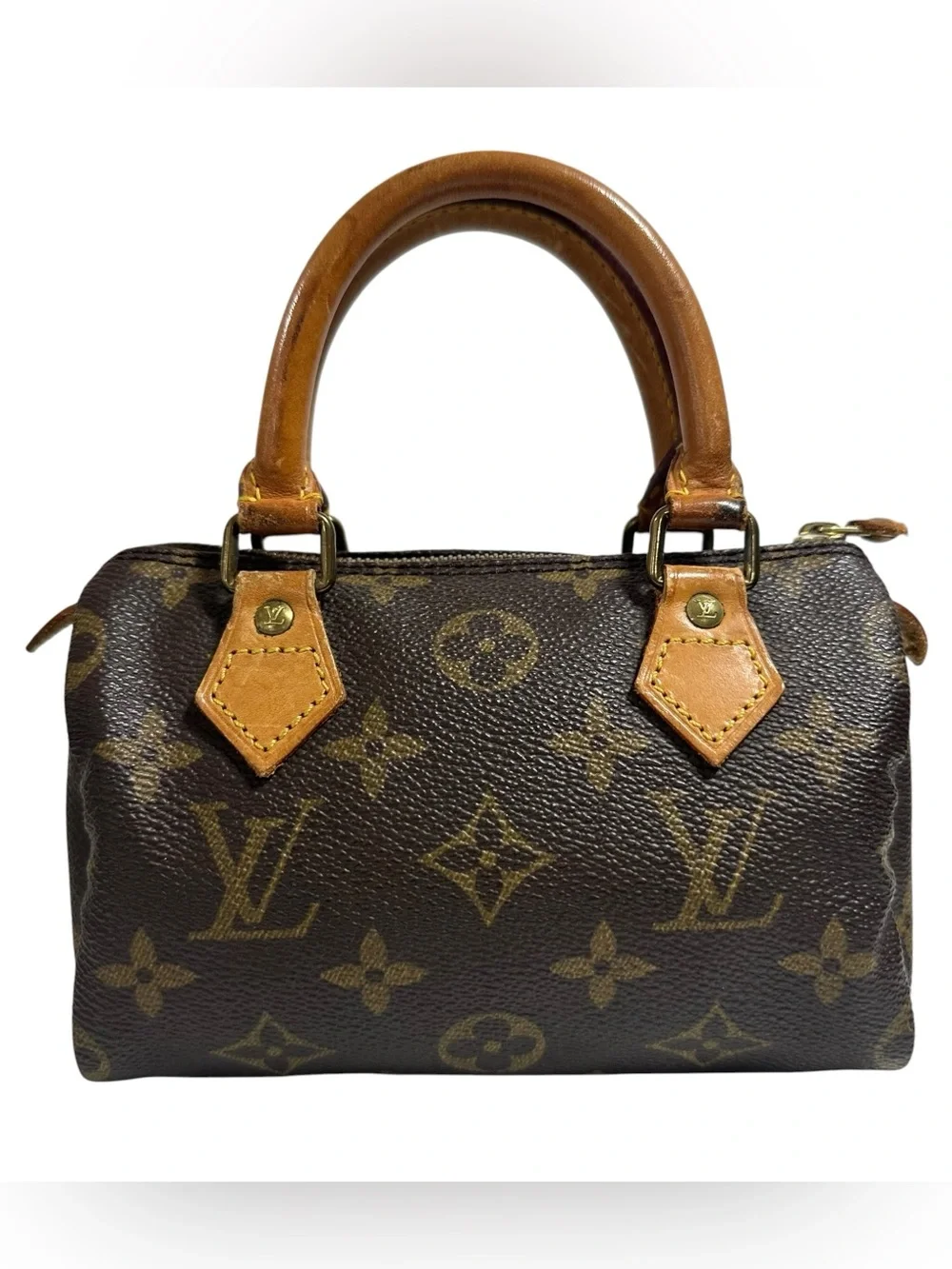 Louis Vuitton Monogram & Vachetta Leather Speedy Nano Mini Bag